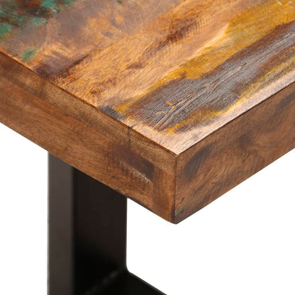 Solid Reclaimed Wood & Steel Bench - 110 cm - Rustic Elegance