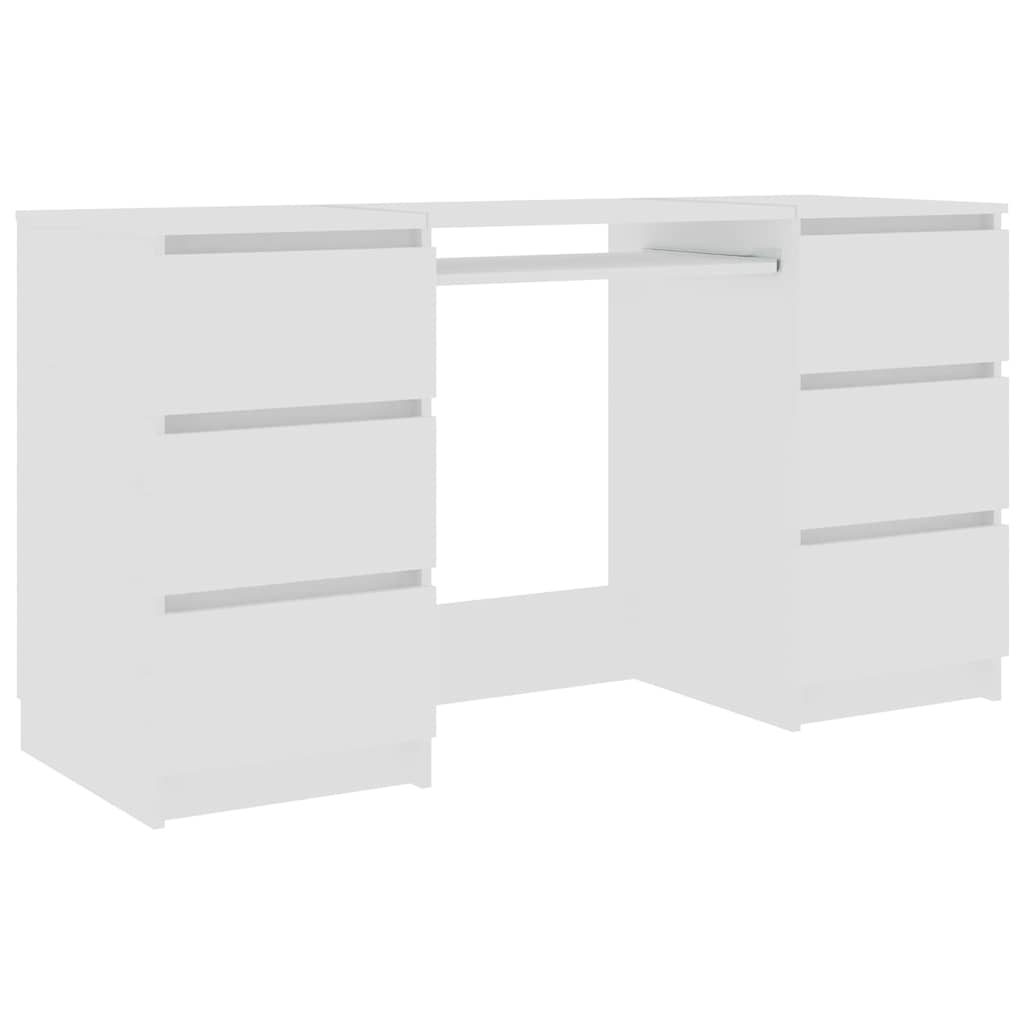 Modern White Engineered Wood Writing Desk - 140x50x77 cm