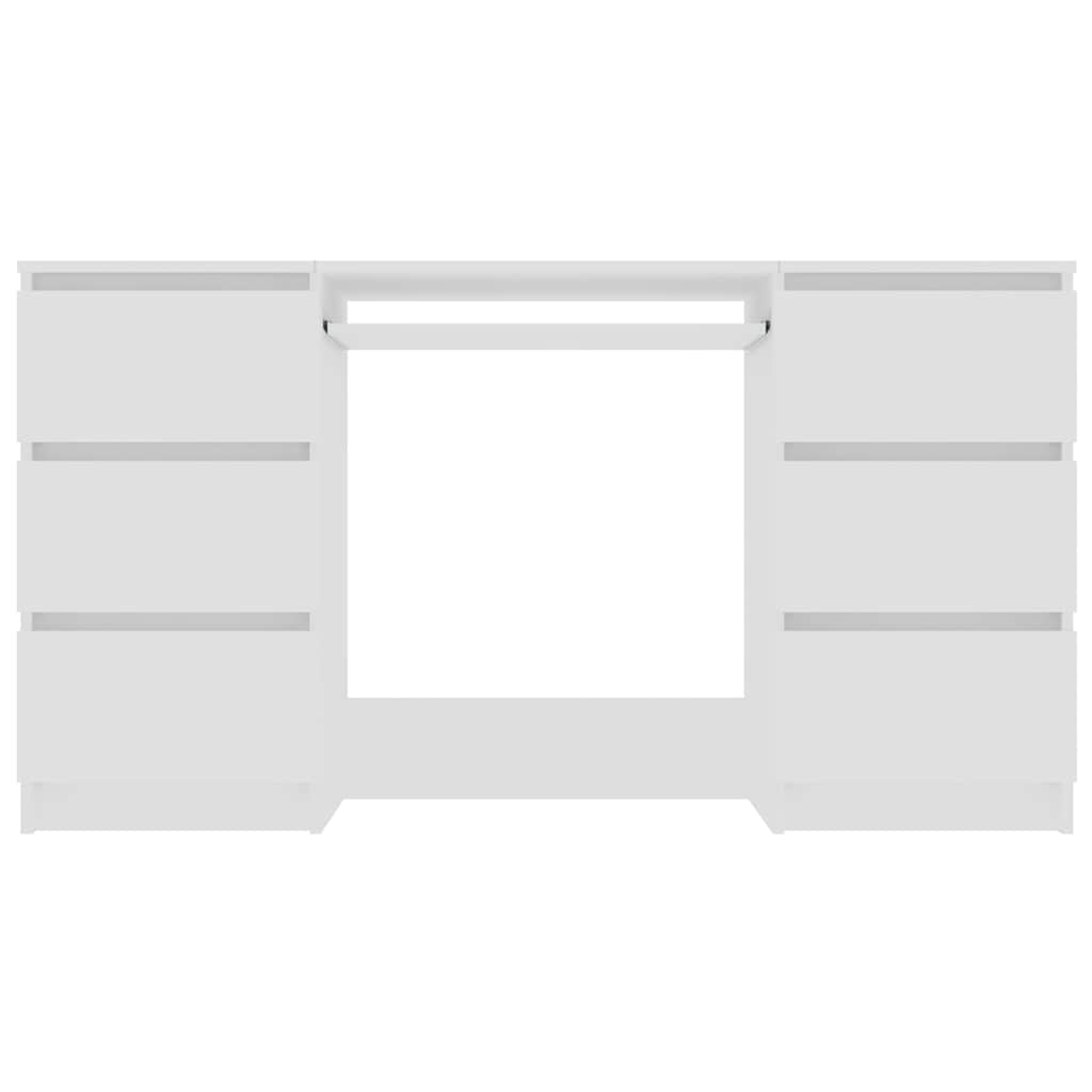 Modern White Engineered Wood Writing Desk - 140x50x77 cm