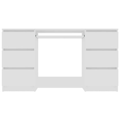 Modern White Engineered Wood Writing Desk - 140x50x77 cm