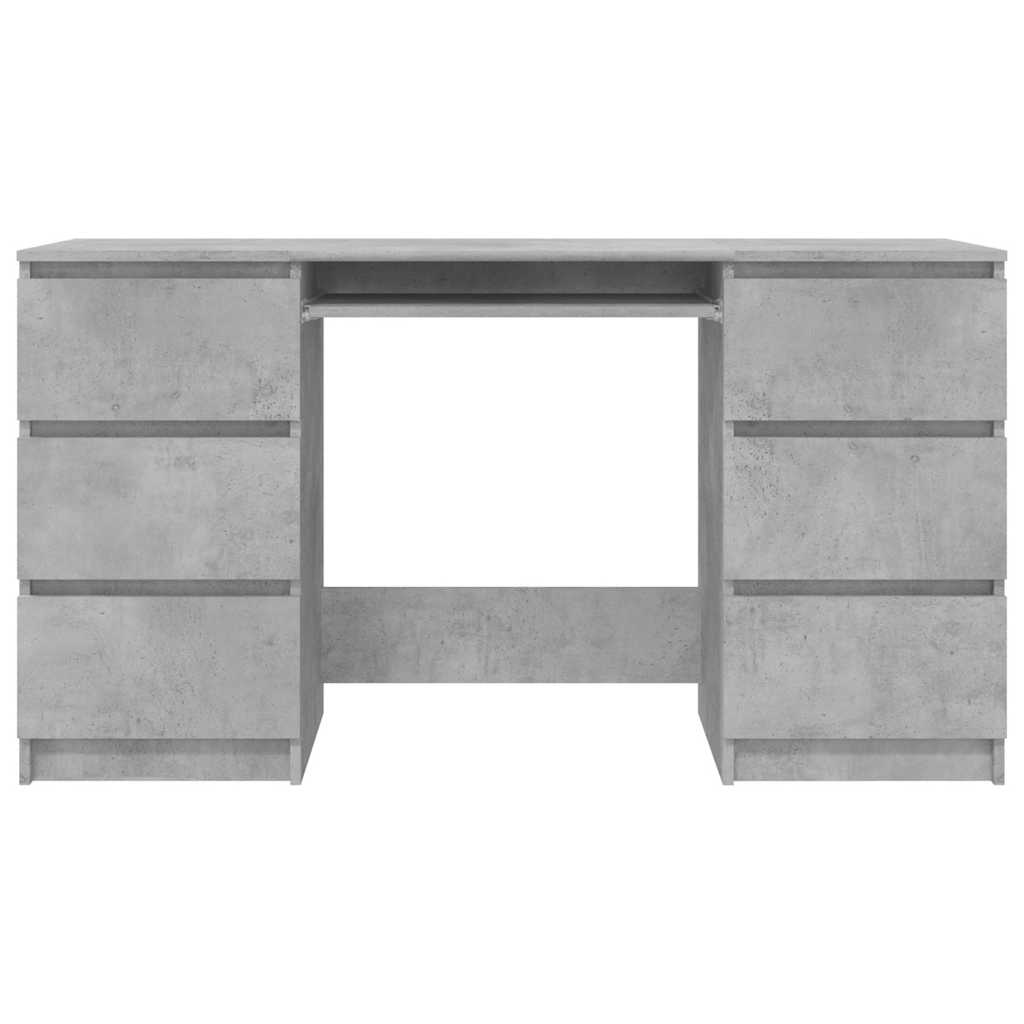 Concrete Grey Writing Desk - 140x50x77 cm Engineered Wood