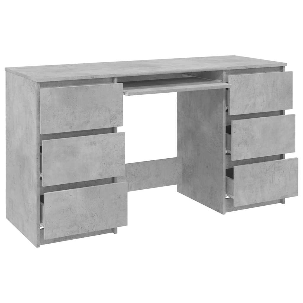 Concrete Grey Writing Desk - 140x50x77 cm Engineered Wood