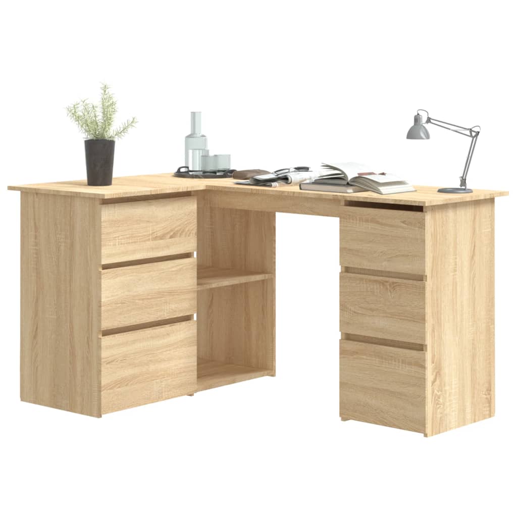 Sonoma Oak Corner Desk 145x100x76 cm - Engineered Wood