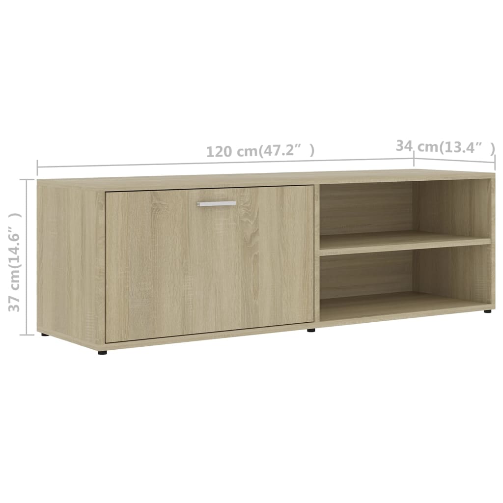 TV Cabinet Sonoma Oak 120x34x37 cm Engineered Wood