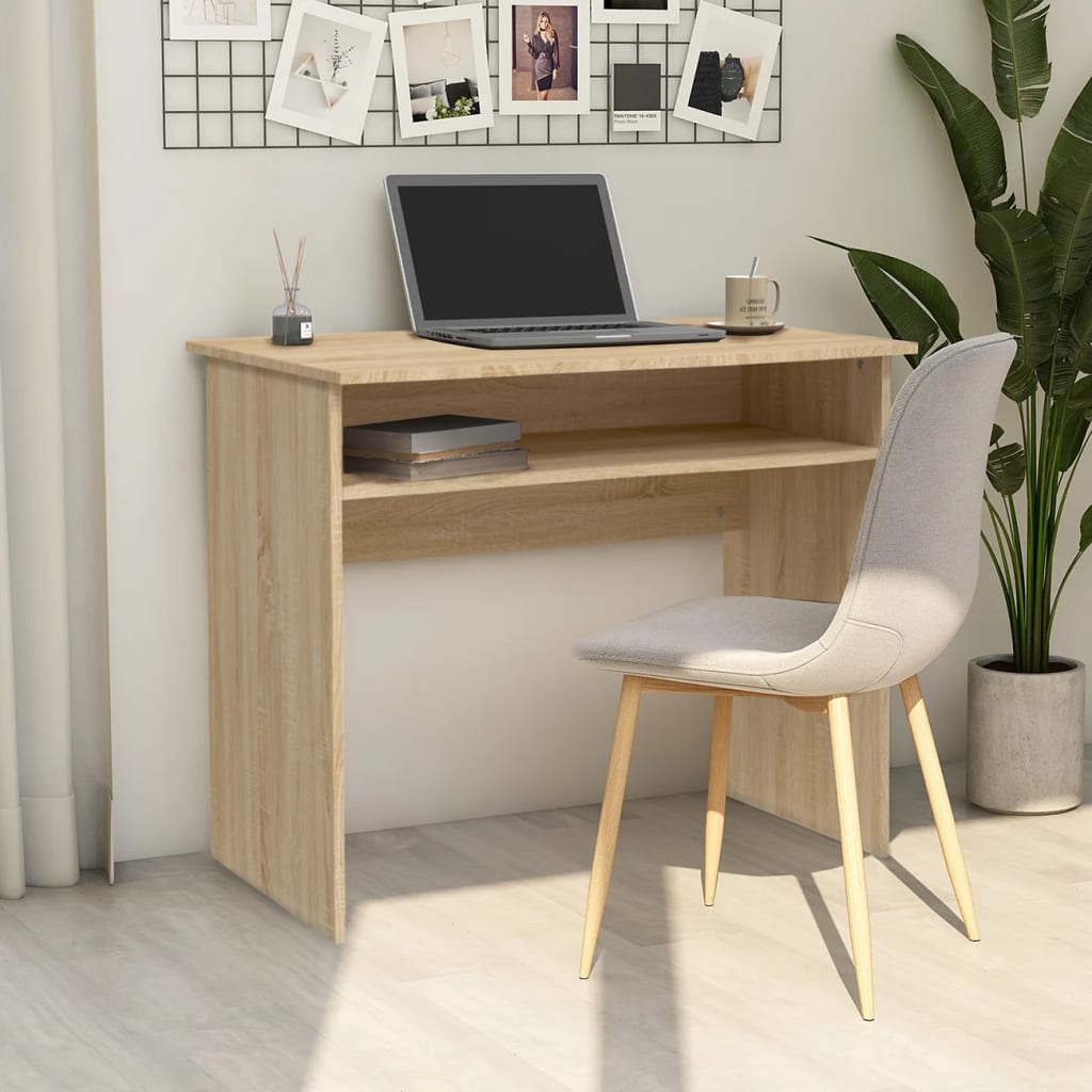 Compact Desk Sonoma Oak - 90x50x74 cm, Engineered Wood