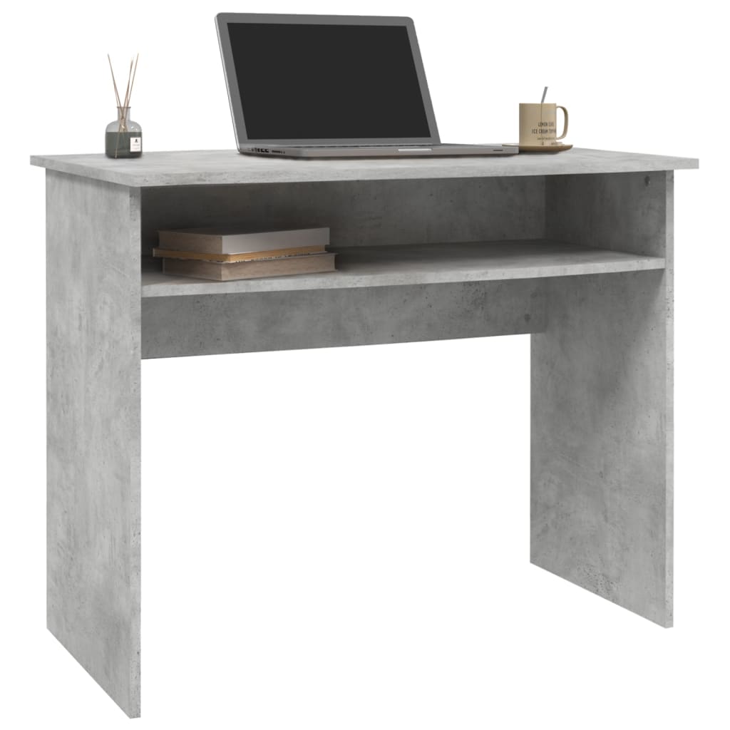 Concrete Grey Desk - Engineered Wood - 90x50x74 cm