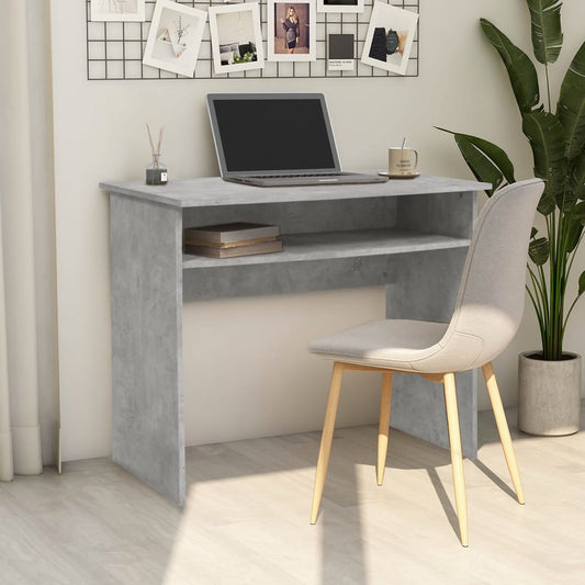 Concrete Grey Desk - Engineered Wood - 90x50x74 cm