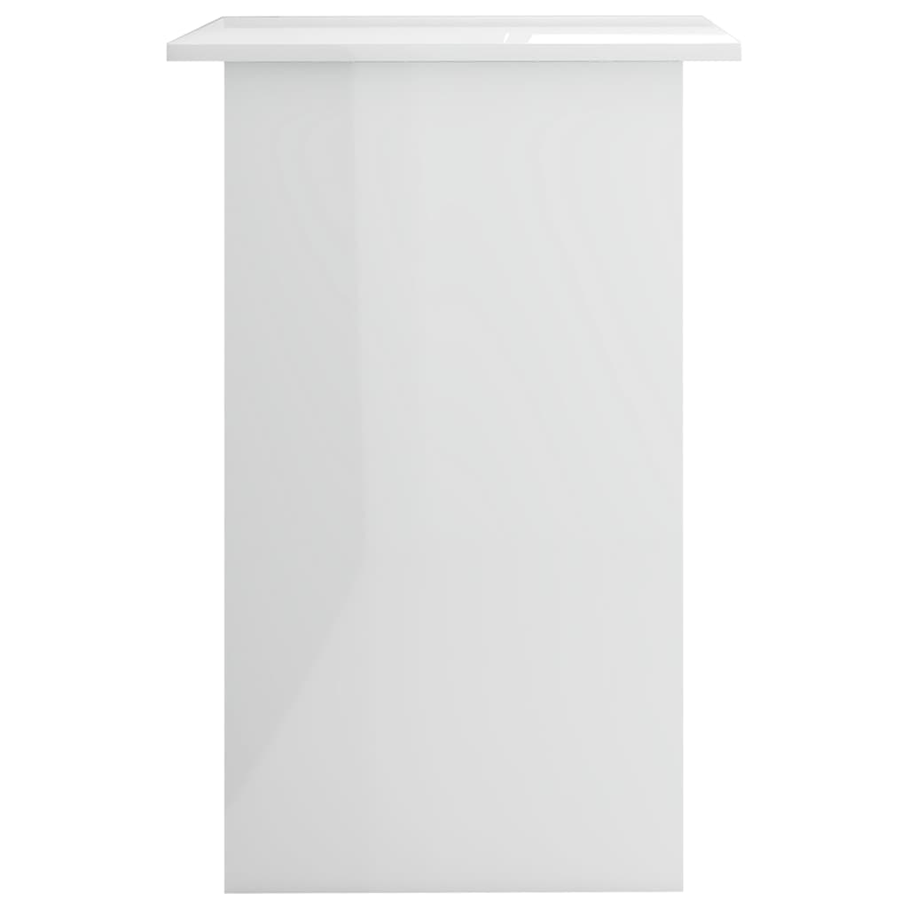 Sleek Engineered Wood Desk - High Gloss White, 90x50x74 cm