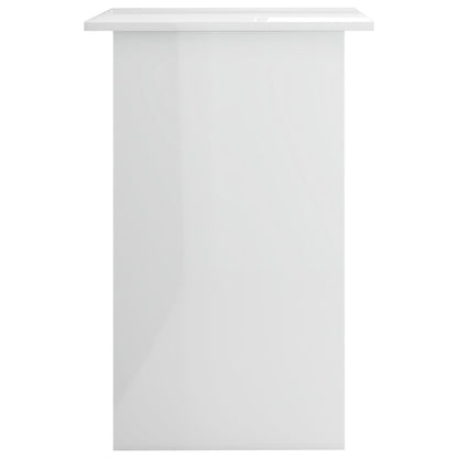 Sleek Engineered Wood Desk - High Gloss White, 90x50x74 cm