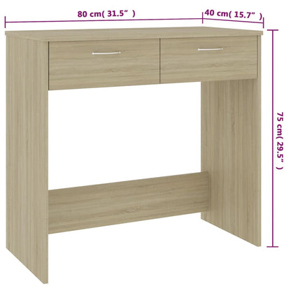 Compact Sonoma Oak Desk - 80x40x75 cm Engineered Wood