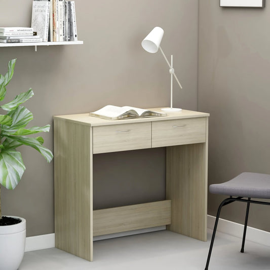 Compact Sonoma Oak Desk - 80x40x75 cm Engineered Wood