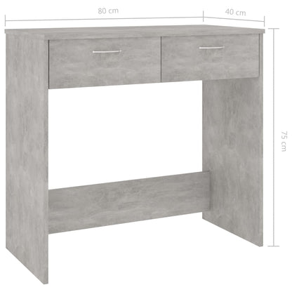 Concrete Grey Desk 80x40x75 cm - Stylish Engineered Wood Design