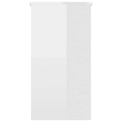 Sleek High Gloss White Desk, 80x40x75 cm - Engineered Wood