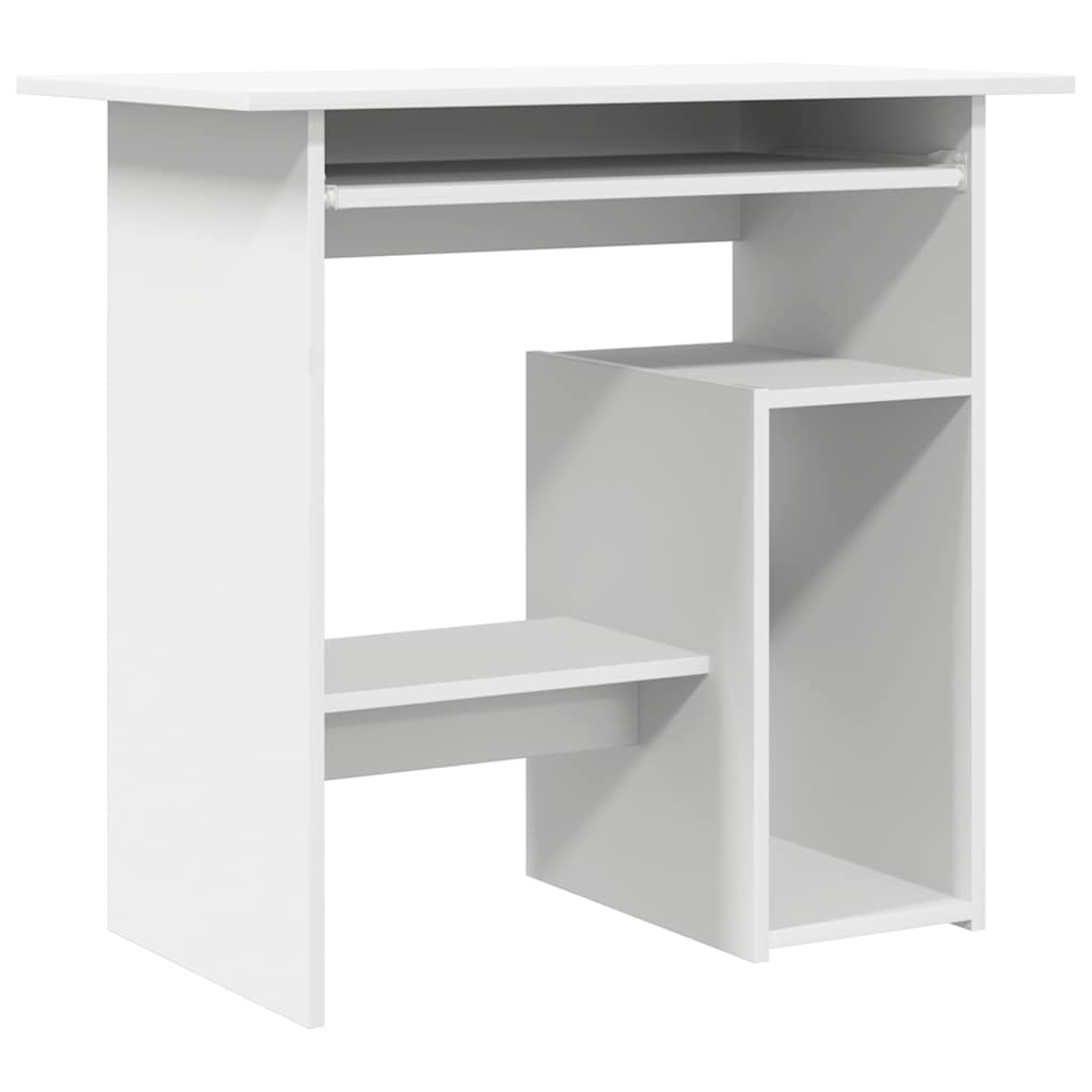 Compact White Desk 80x45x74 cm - Engineered Wood Office Table