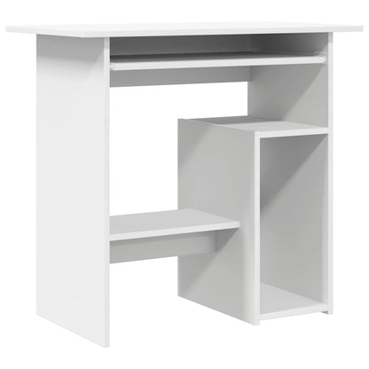 Compact White Desk 80x45x74 cm - Engineered Wood Office Table