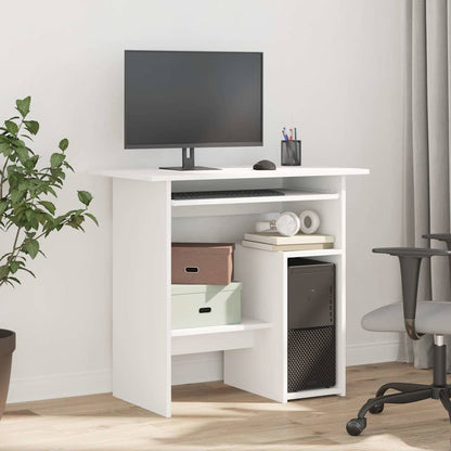 Compact White Desk 80x45x74 cm - Engineered Wood Office Table