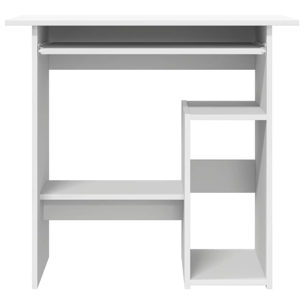 Compact White Desk 80x45x74 cm - Engineered Wood Office Table