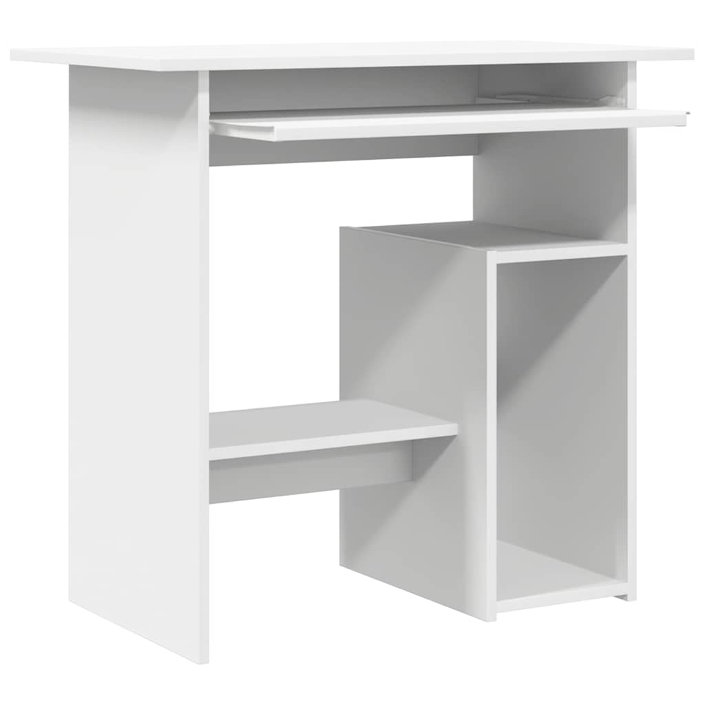 Compact White Desk 80x45x74 cm - Engineered Wood Office Table
