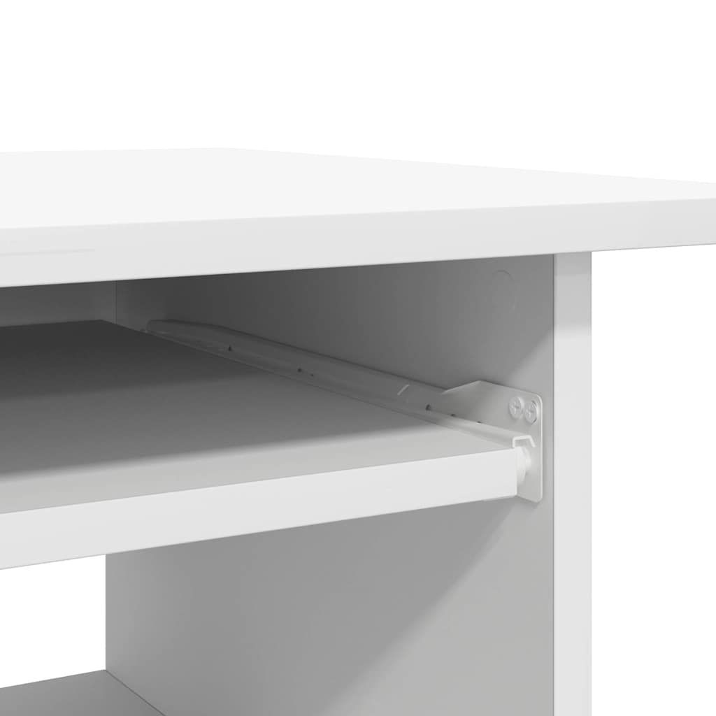 Compact White Desk 80x45x74 cm - Engineered Wood Office Table