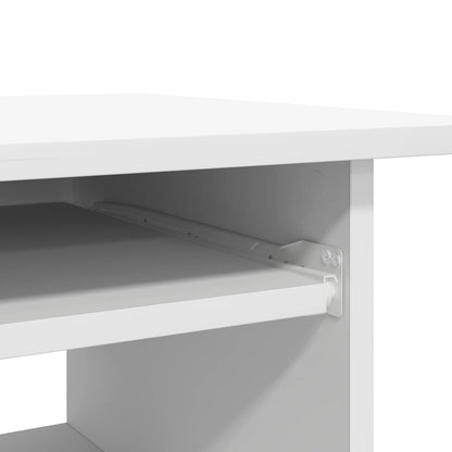 Compact White Desk 80x45x74 cm - Engineered Wood Office Table