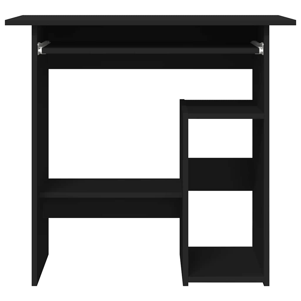 Compact Black Desk 80x45x74 cm - Engineered Wood Finish