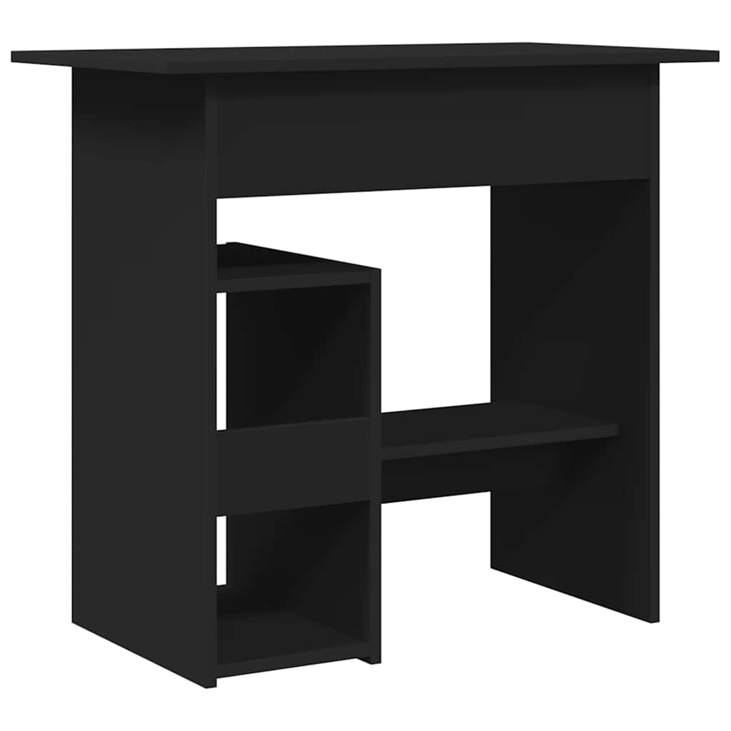 Compact Black Desk 80x45x74 cm - Engineered Wood Finish