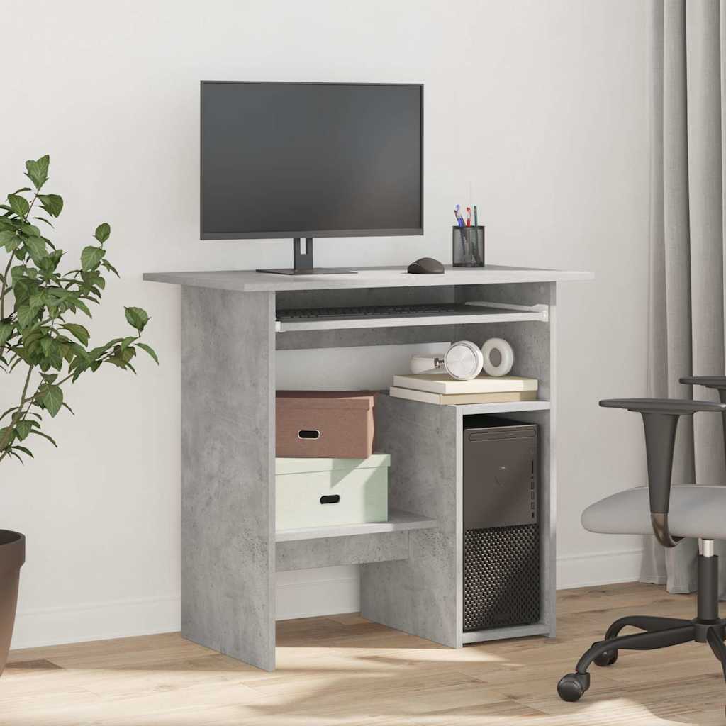 Stylish Concrete Grey Desk, Engineered Wood, 80x45x74 cm