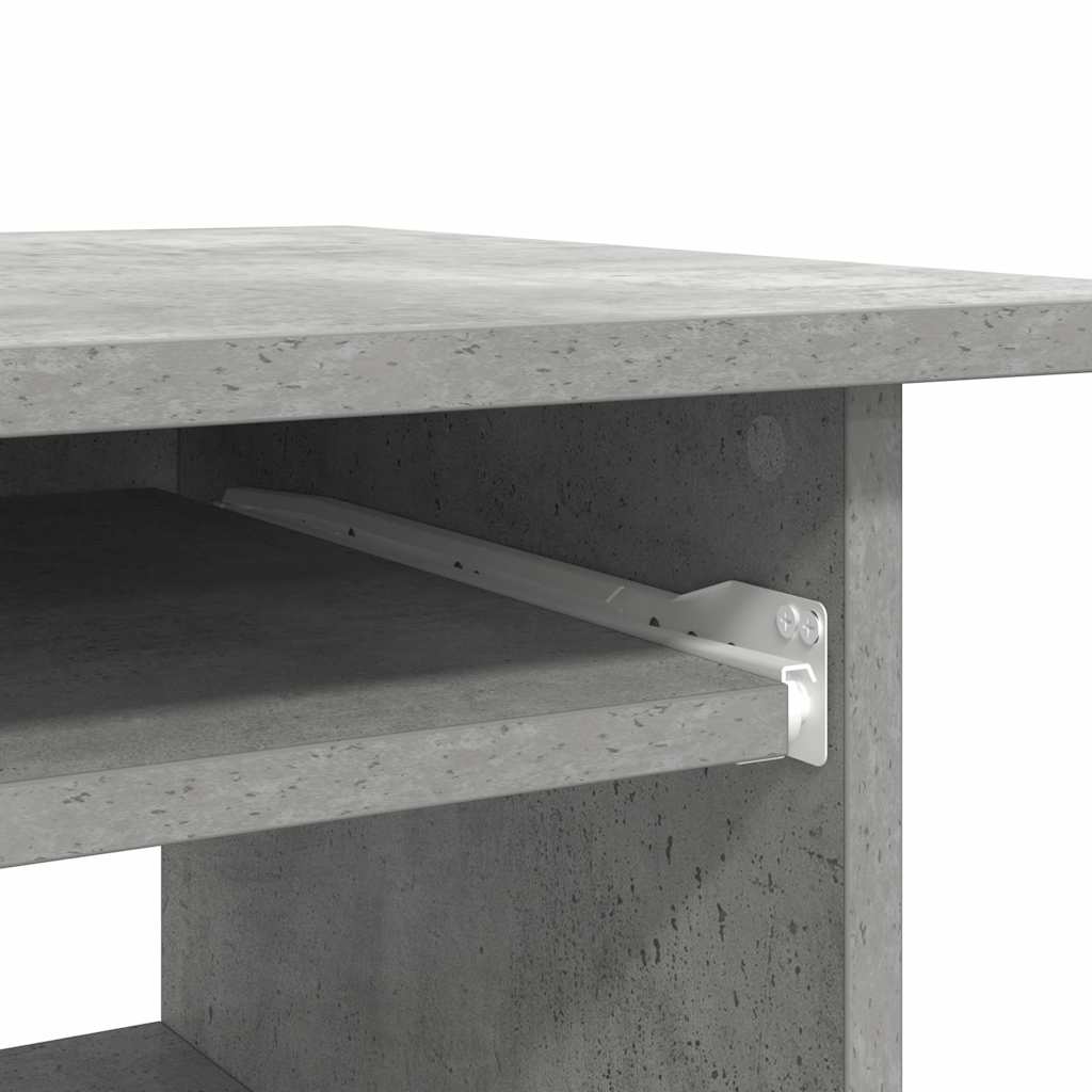 Stylish Concrete Grey Desk, Engineered Wood, 80x45x74 cm