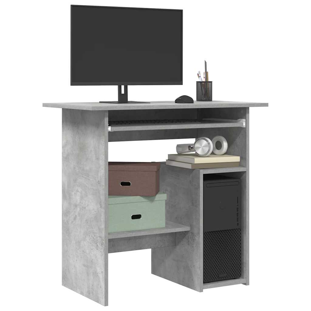 Stylish Concrete Grey Desk, Engineered Wood, 80x45x74 cm