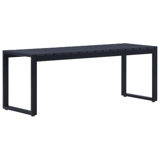 Black PS Board Garden Bench 120.5 cm - Elegant Outdoor Seating