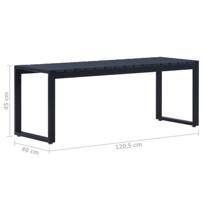 Black PS Board Garden Bench 120.5 cm - Elegant Outdoor Seating