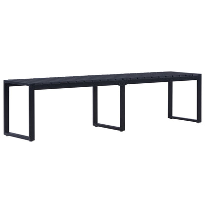 Elegant Black Garden Bench - 180 cm, Durable PS Board Material