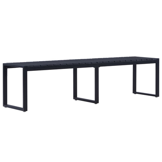 Elegant Black Garden Bench - 180 cm, Durable PS Board Material