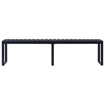 Elegant Black Garden Bench - 180 cm, Durable PS Board Material