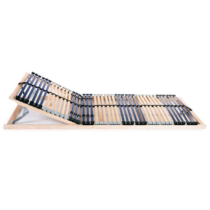 2-Piece Slatted Bed Bases w/ 42 Beech Slats, 80x200 cm, No Mattress