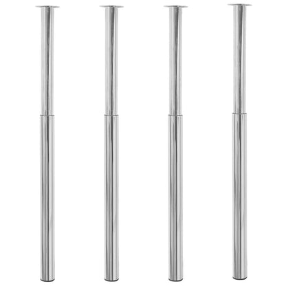 Adjustable Chrome Telescopic Table Legs, 4 pcs, 710-1100mm