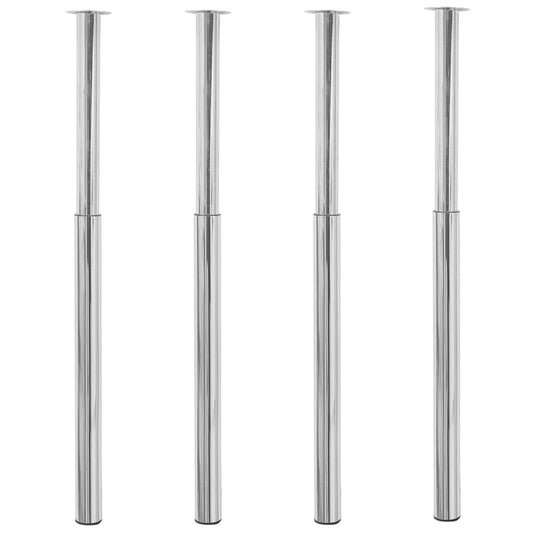 Adjustable Chrome Telescopic Table Legs, 4 pcs, 710-1100mm