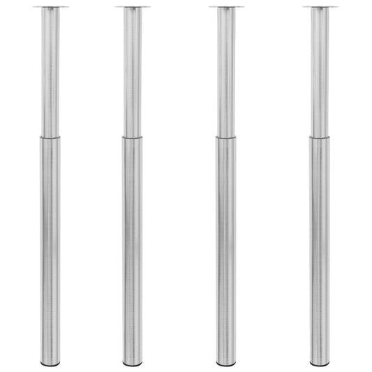 Adjustable Telescopic Table Legs, Brushed Nickel, 4 pcs, 710-1100 mm