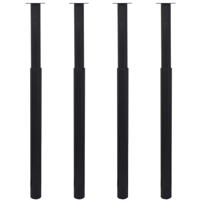 Adjustable Telescopic Table Legs, 4pcs, Black, 710-1100mm Steel