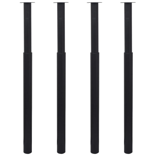 Adjustable Telescopic Table Legs, 4pcs, Black, 710-1100mm Steel