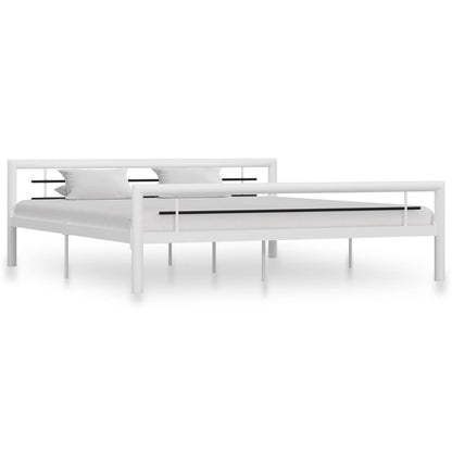 Super King Metal Bed Frame - Black & White, 180x200 cm