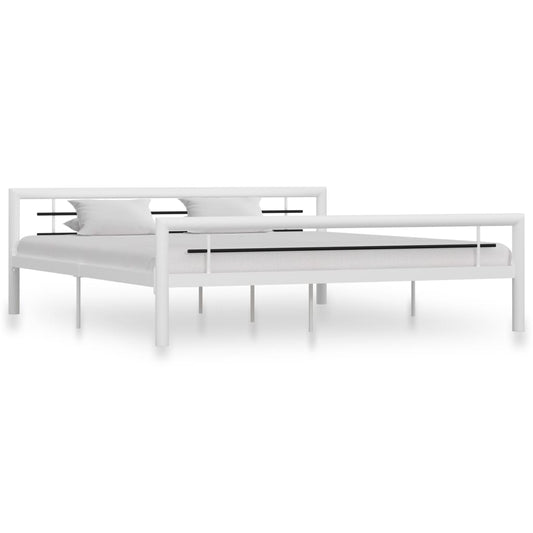 Super King Metal Bed Frame - Black & White, 180x200 cm