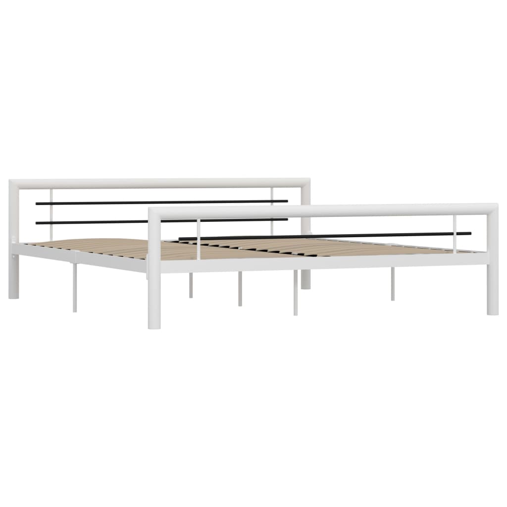Super King Metal Bed Frame - Black & White, 180x200 cm