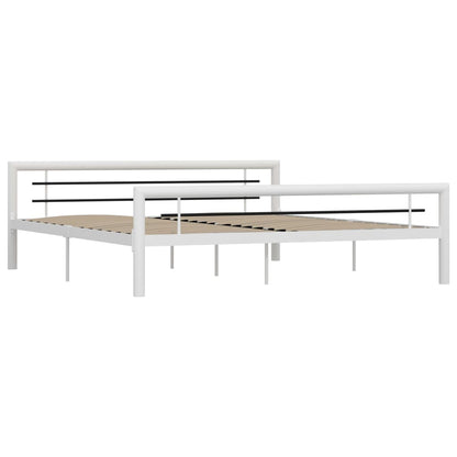 Super King Metal Bed Frame - Black & White, 180x200 cm