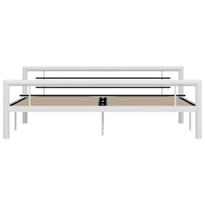 Super King Metal Bed Frame - Black & White, 180x200 cm