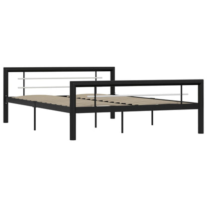 Black & White Metal Bed Frame 120x200 cm - No Mattress Included