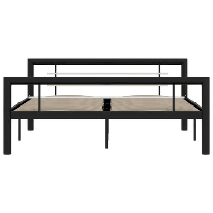 Black & White Metal Bed Frame 120x200 cm - No Mattress Included