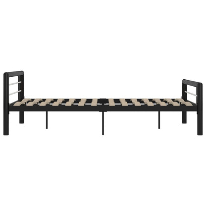 Black & White Metal Bed Frame 120x200 cm - No Mattress Included
