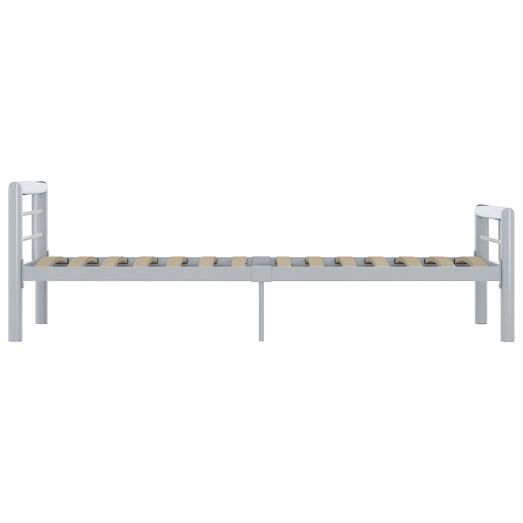 Grey & White Metal Bed Frame 90x200 cm – Stylish & Sturdy Design
