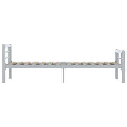 Grey & White Metal Bed Frame 90x200 cm – Stylish & Sturdy Design
